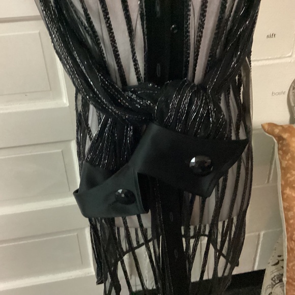 BOB MACKIE.   BLACK BEADED BLOUSE  wow e wow !!!RUNWAY WORTHY 🖤🖤🖤 - Picture 12 of 12